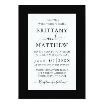 Small Modern Elegant Wedding Black And White Gold Foil Front View