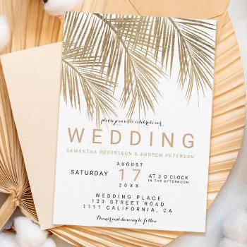 Small Modern Faux Gold Palm Tree Elegant Wedding Front View