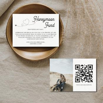 Small Modern Honeymoon Fund Qr Code Wishing Well Enclosure Card Front View