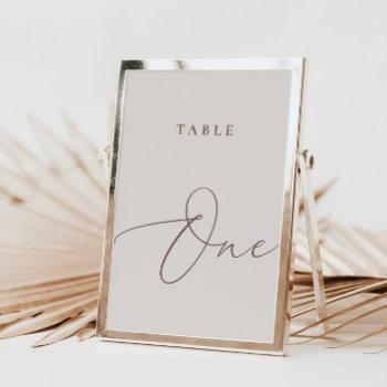modern ivory calligraphy table one table number