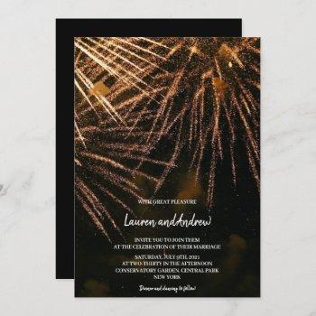 modern lightning fire wedding invitation