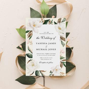 Small Modern Magnolia Floral Wedding Front View