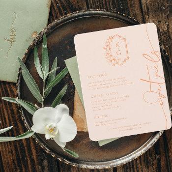 Small Modern Minimal | Wedding Guest Details Enclosure Card Front View