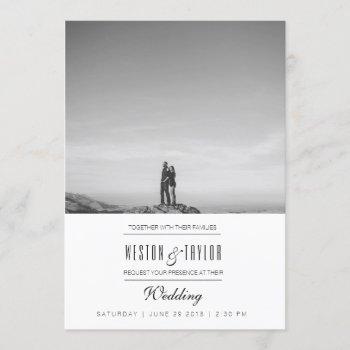 Small Modern & Minimal Wedding Photo Invite Front View