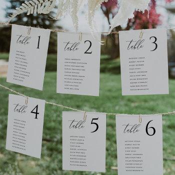 Small Modern Minimal Wedding Table Seating Chart Front View