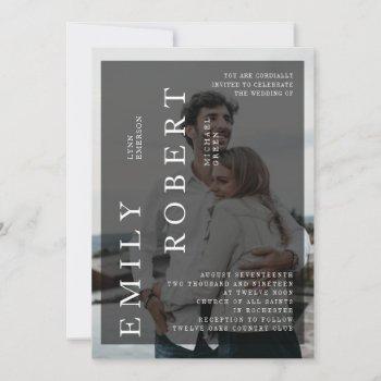 modern minimalism wedding invitation photo