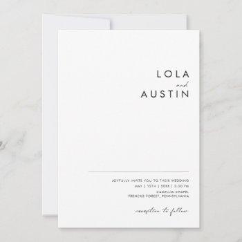 modern minimalist casual all in one wedding invitation