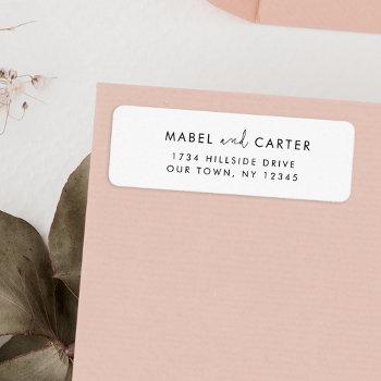 modern minimalist elegant simple wedding couple label