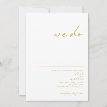 modern minimalist gold font we do wedding invitati invitation
