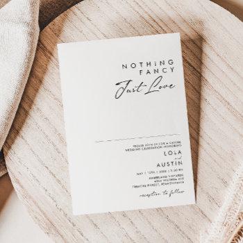 modern minimalist nothing fancy just love wedding invitation