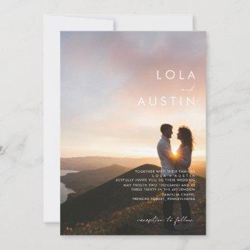 modern minimalist photo wedding invitation