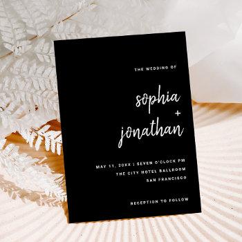 modern minimalist script black | wedding invitation