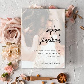 modern minimalist script | photo wedding invitation