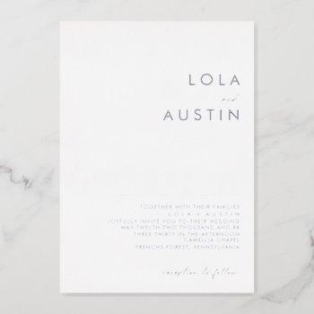 modern minimalist | silver wedding real foil invitation