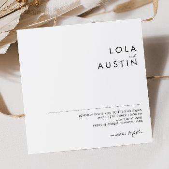 modern minimalist square wedding invitation