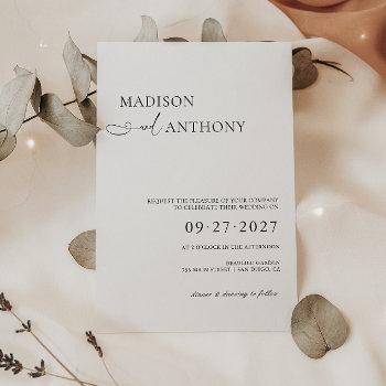 Small Modern & Minimalist Typography Wedding Front View