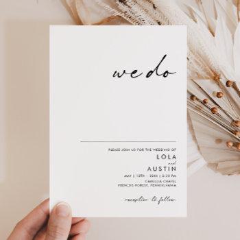 modern minimalist we do wedding invitation