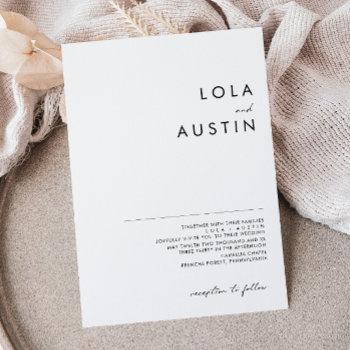 modern minimalist wedding invitation