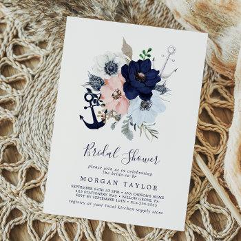 Small Modern Nautical | Floral Anchor Baby Shower Front View