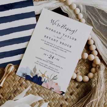 modern nautical | floral elopement reception invitation