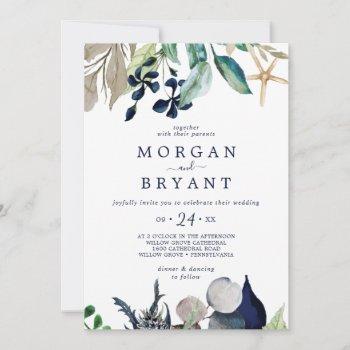 modern nautical | greenery casual wedding invitati invitation