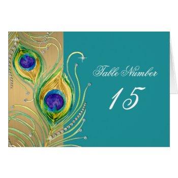 Small Modern Peacock Feathers Faux Jewel Scroll Swirl Front View