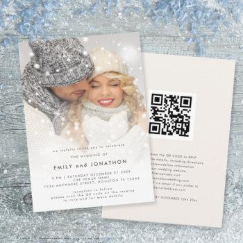 Small Modern Photo Overlay Qr Christmas Wedding Front View