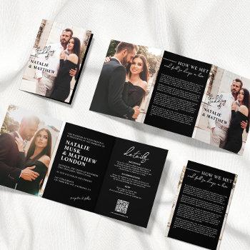 modern photo tri-fold wedding invitation