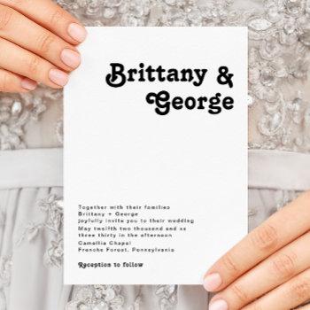 Small Modern Retro Lettering Wedding Front View