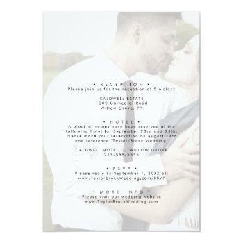 Small Modern Script | Faded Photo Front And Back Wedding Back View