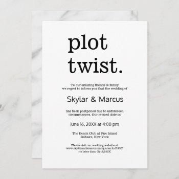 modern simple casual wedding postponement invitation