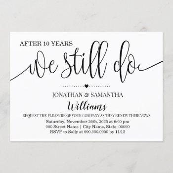 modern simple we still do wedding anniversary invitation