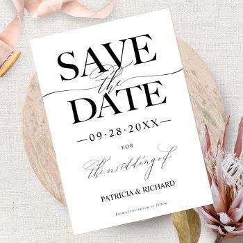Small Modern Stylish Wedding Save The Date Non Photo Front View
