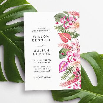 modern tropical wedding invitation