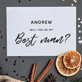 modern typography will you be my best man card