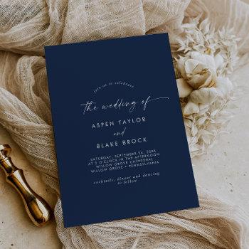 modern watercolor coordinate | blue wedding invitation