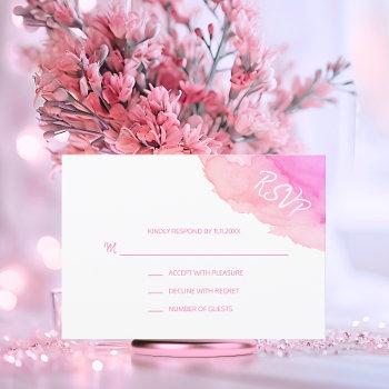 modern watercolor peach pink  rsvp insert cards