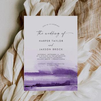 modern watercolor | purple the wedding of invitation