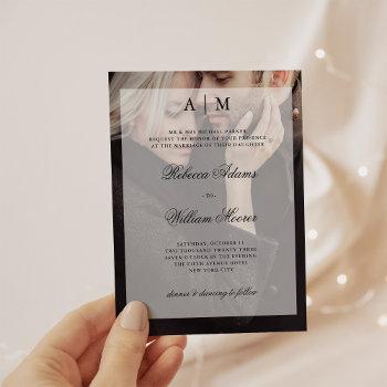 modern wedding photo invitation | budget overlay