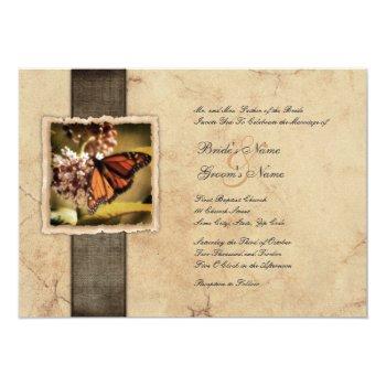 Small Monarch Butterfly Vintage Wedding Front View