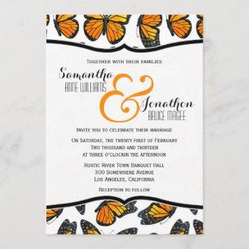 monarch butterfly wedding invitation