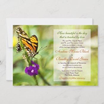 monarch butterfly wedding invitation