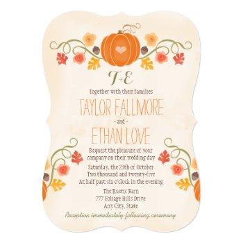 Small Monogrammed Fall Pumpkin Wedding Front View
