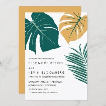 Small Monstera | Yellow | Tropical Leaves Wedding Front View