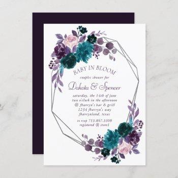 Small Moody Boho | Eggplant Bouquet Frame Baby Shower Front View