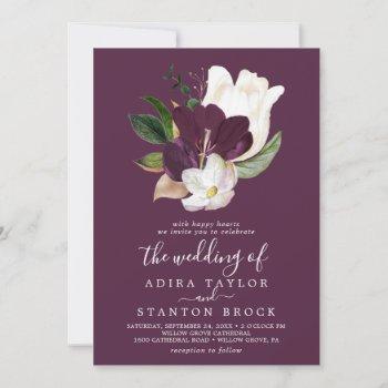 moody purple blooms | plum the wedding of invitation
