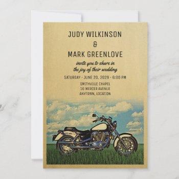 motorcyle wedding invitation vintage biker party