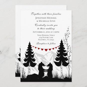 Small Mountain Bears Love And Thanks On Back Wedding Front View