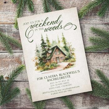 mountain forest bachelorette weekend itinerary invitation