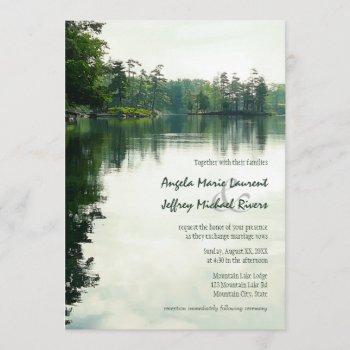 Small Mountain Lake Reflection Rustic Wedding Front View